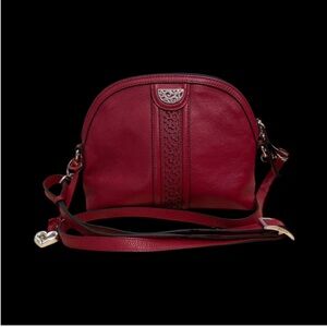 Brighton Dylan Domed Red Crossbody Bad w 2 Different Straps & Heart Charm